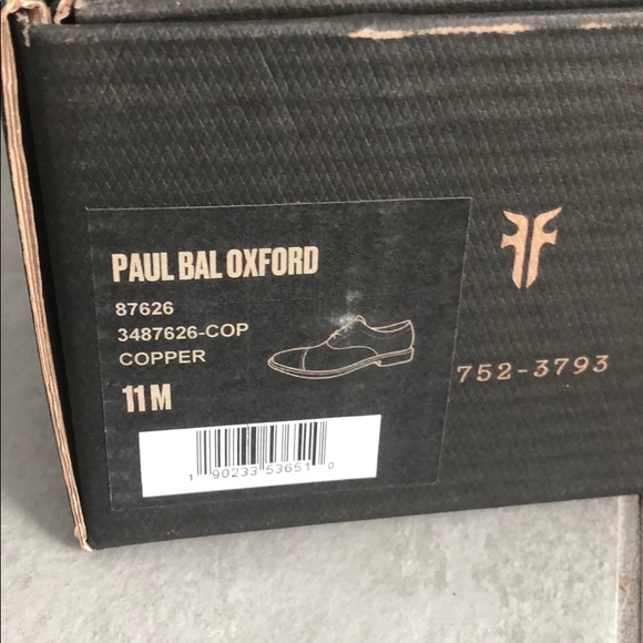 Copper Frye Paul Bal Leather Oxfords - Picture 6 of 7